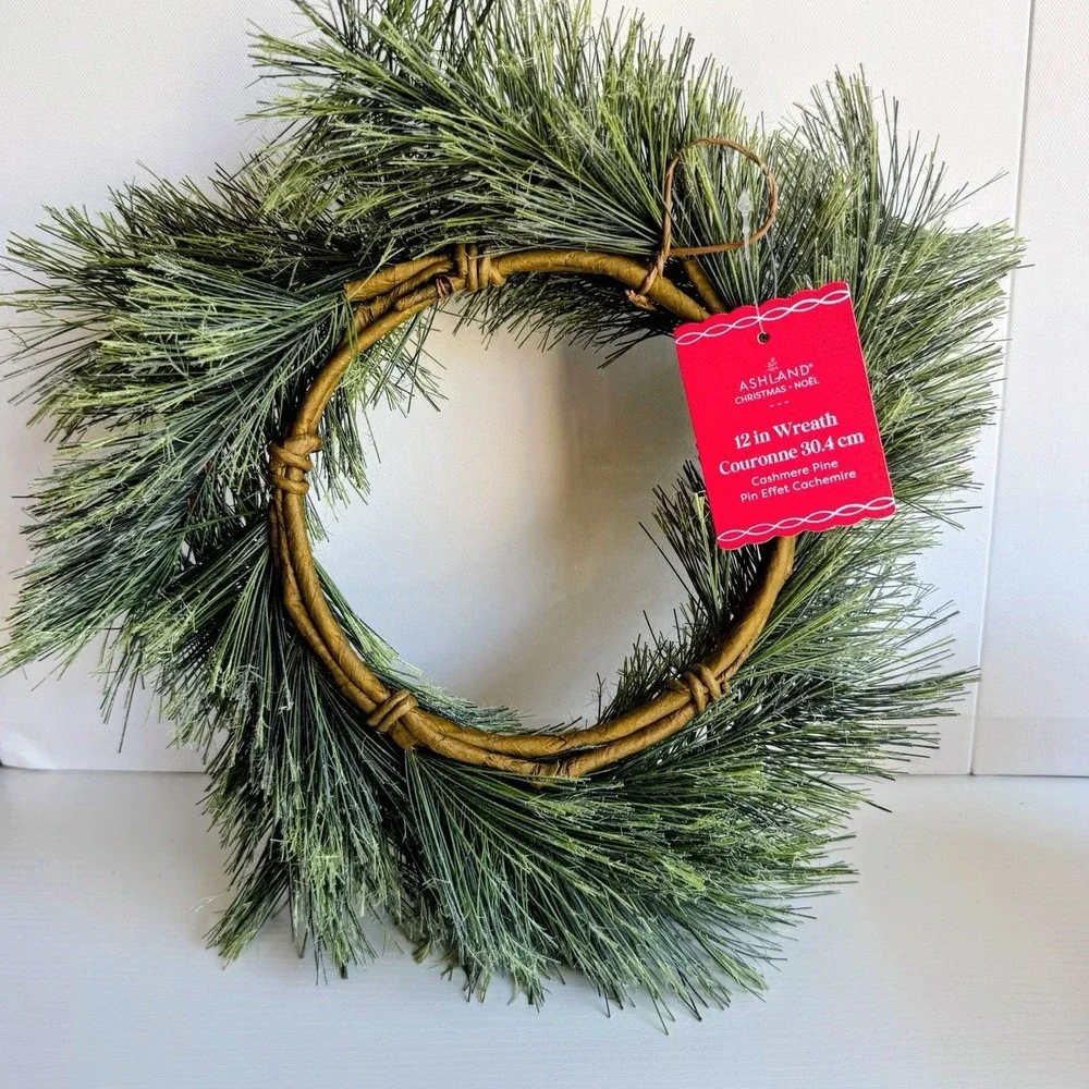 12in Cashmere Pine Wreath Christmas Ashland Green Holiday Door Decor